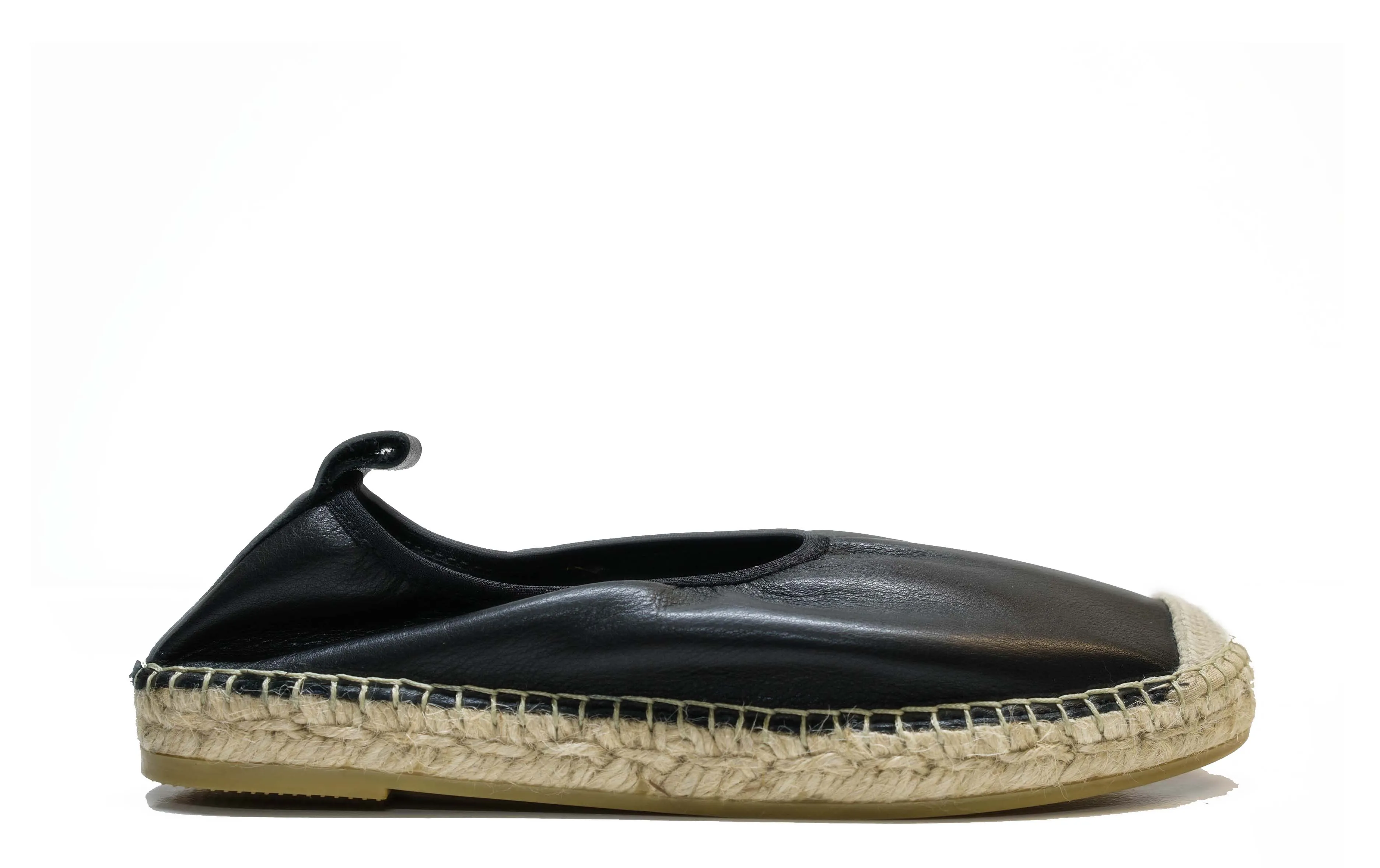 Fabio Rusconi Women’s Black Leather Espadrille 22000