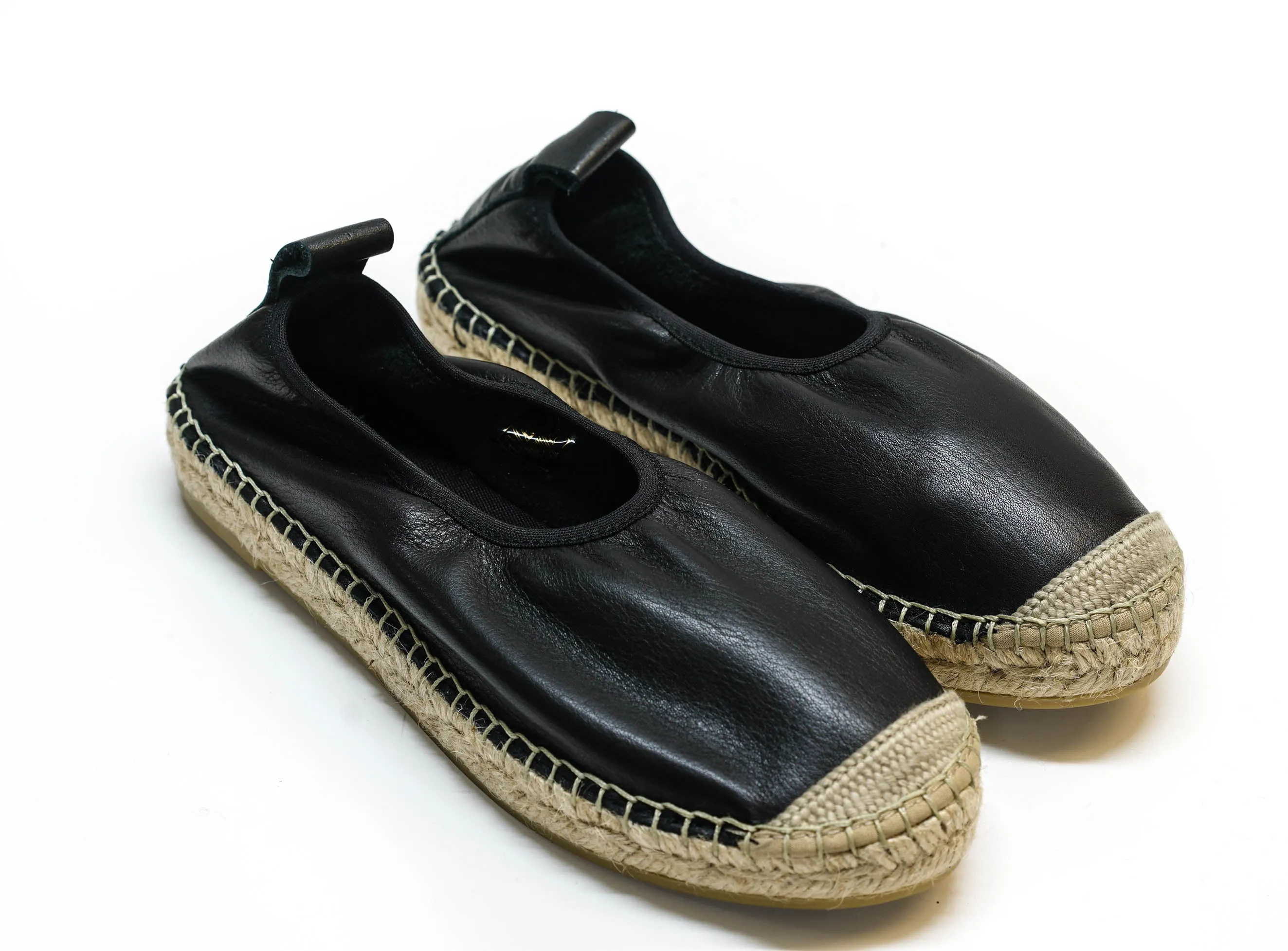 Fabio Rusconi Women’s Black Leather Espadrille 22000