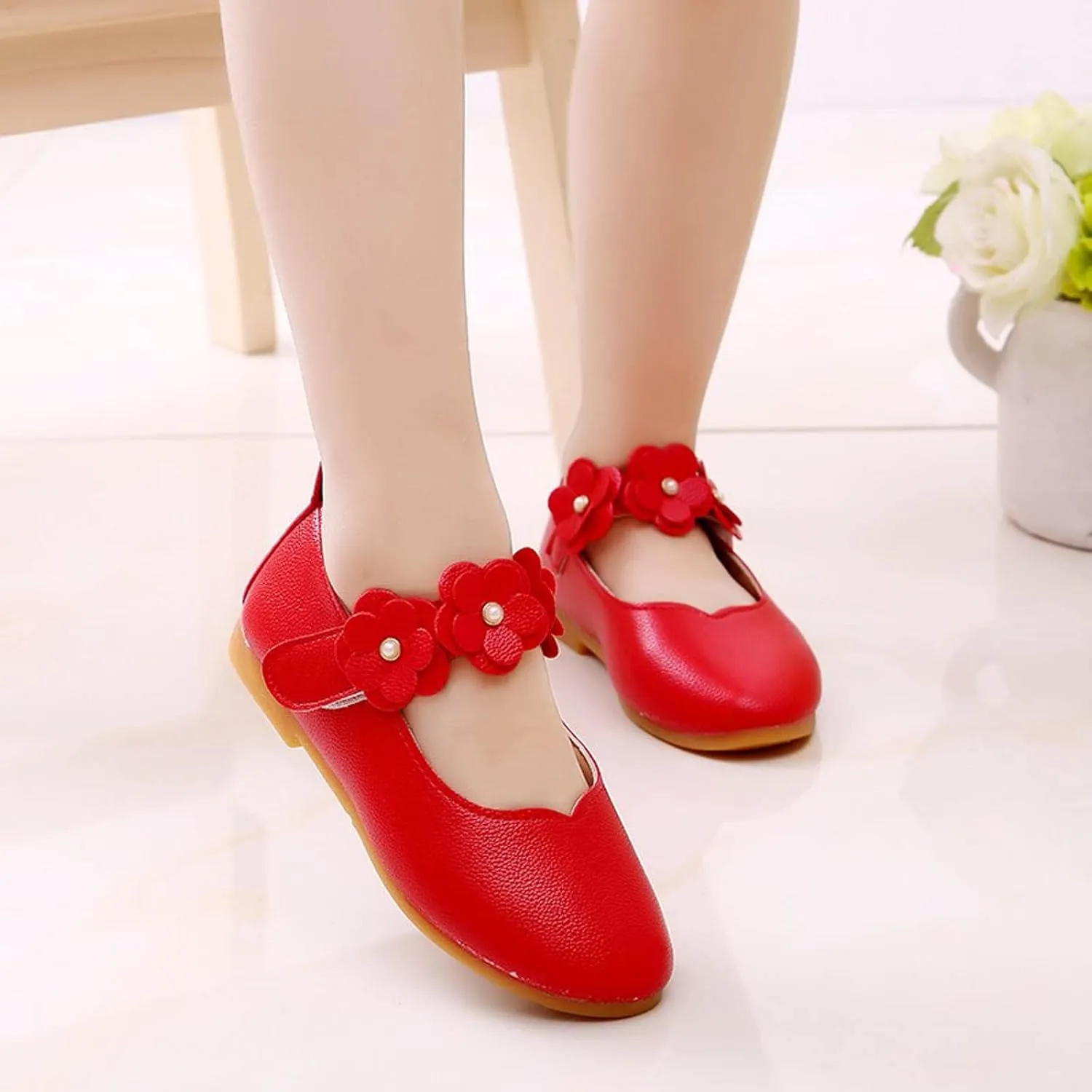 Flower Girl Shoes Cute Fashion Hollow Formal Shoes Soft Bottom Non-Slip Small Leather Shoes Princess Shoes, 5
