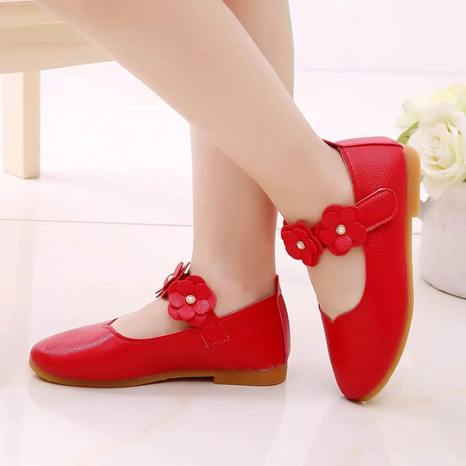 Flower Girl Shoes Cute Fashion Hollow Formal Shoes Soft Bottom Non-Slip Small Leather Shoes Princess Shoes, 5