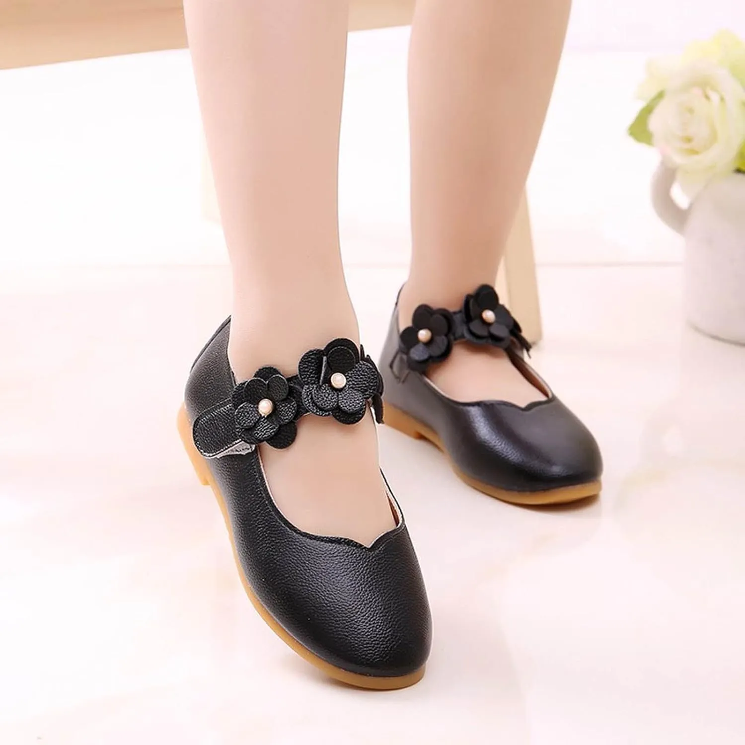 Flower Girl Shoes Cute Fashion Hollow Formal Shoes Soft Bottom Non-Slip Small Leather Shoes Princess Shoes, 5