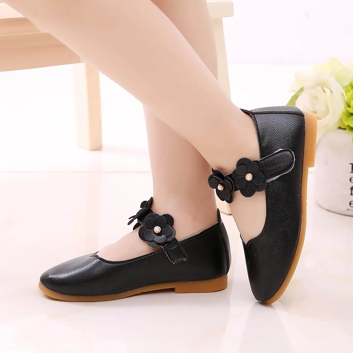Flower Girl Shoes Cute Fashion Hollow Formal Shoes Soft Bottom Non-Slip Small Leather Shoes Princess Shoes, 5