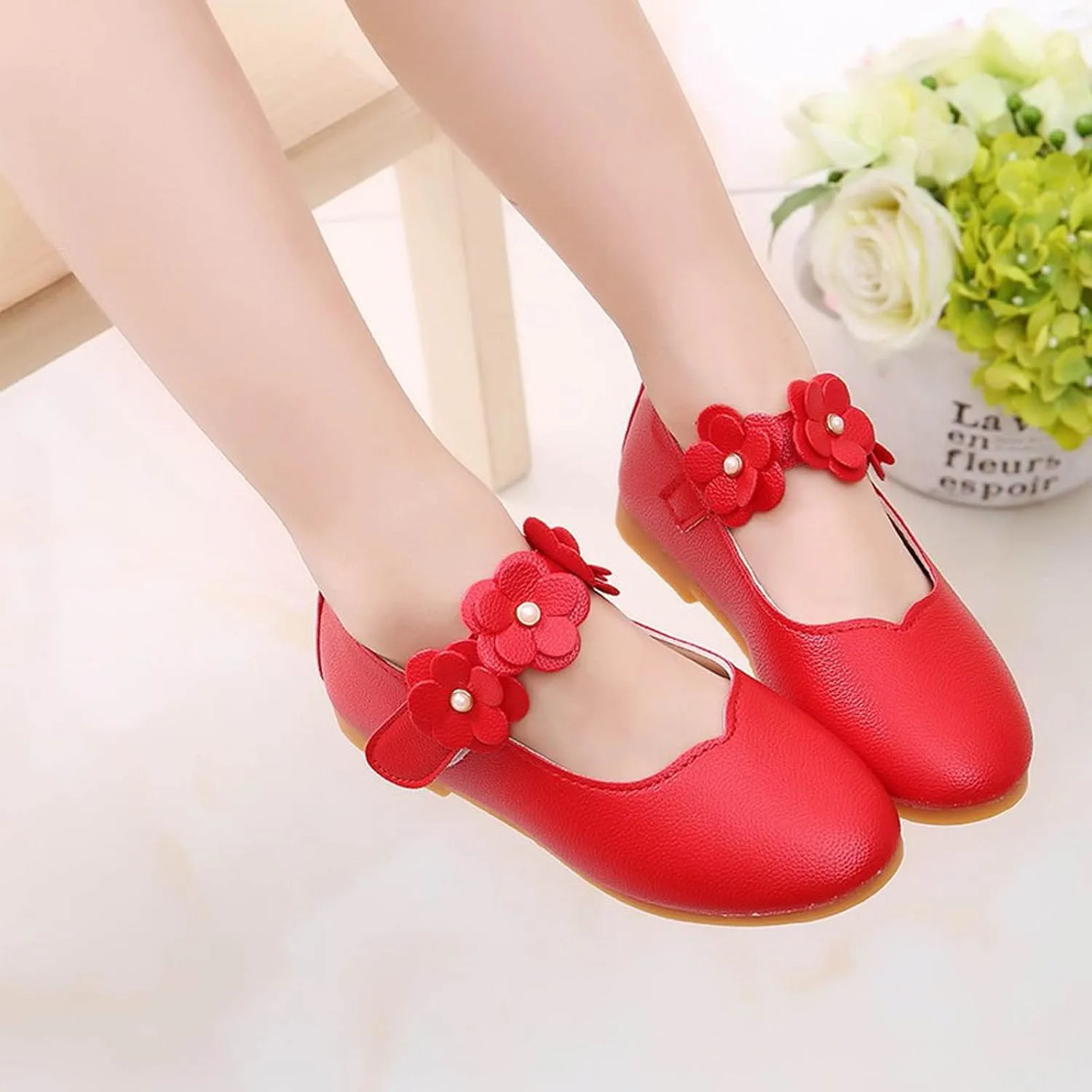 Flower Girl Shoes Cute Fashion Hollow Formal Shoes Soft Bottom Non-Slip Small Leather Shoes Princess Shoes, 5