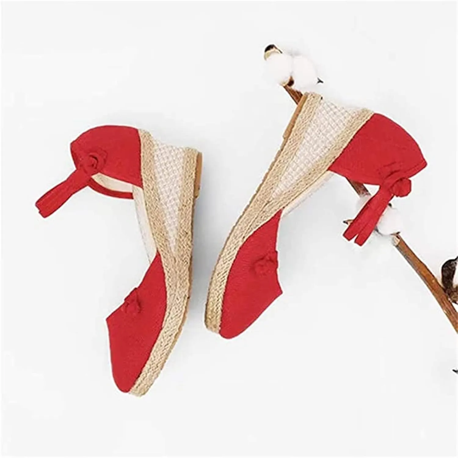Ladmiple Espadrille Sandals For Women Closed Toe Wedge Sandals Platform Ankle Strap Slingback Summer Casual Dress Shoes