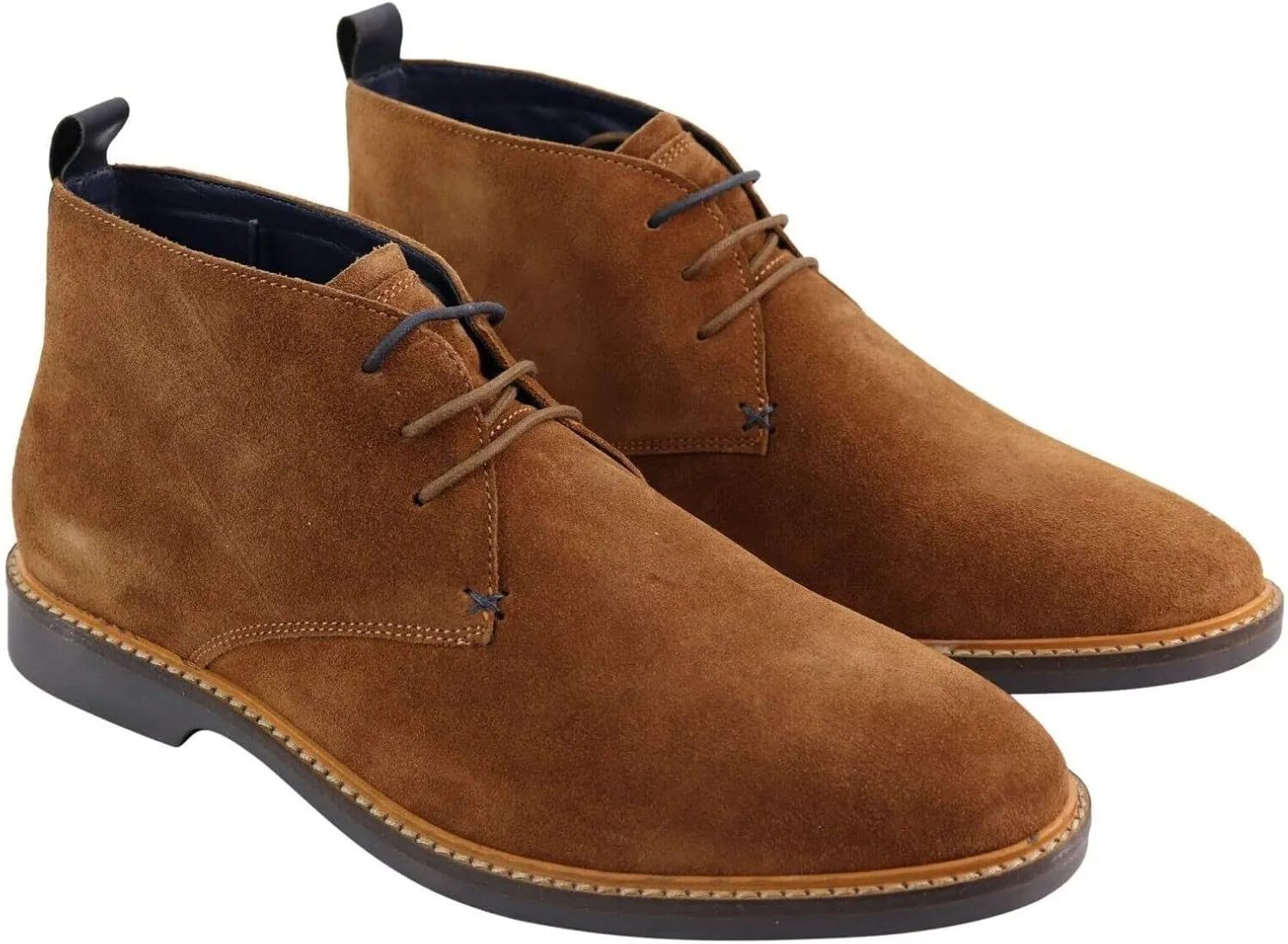 Mens Burgundy Suede Classic Retro Formal Laced Ankle Vintage Desert Chukka Boots