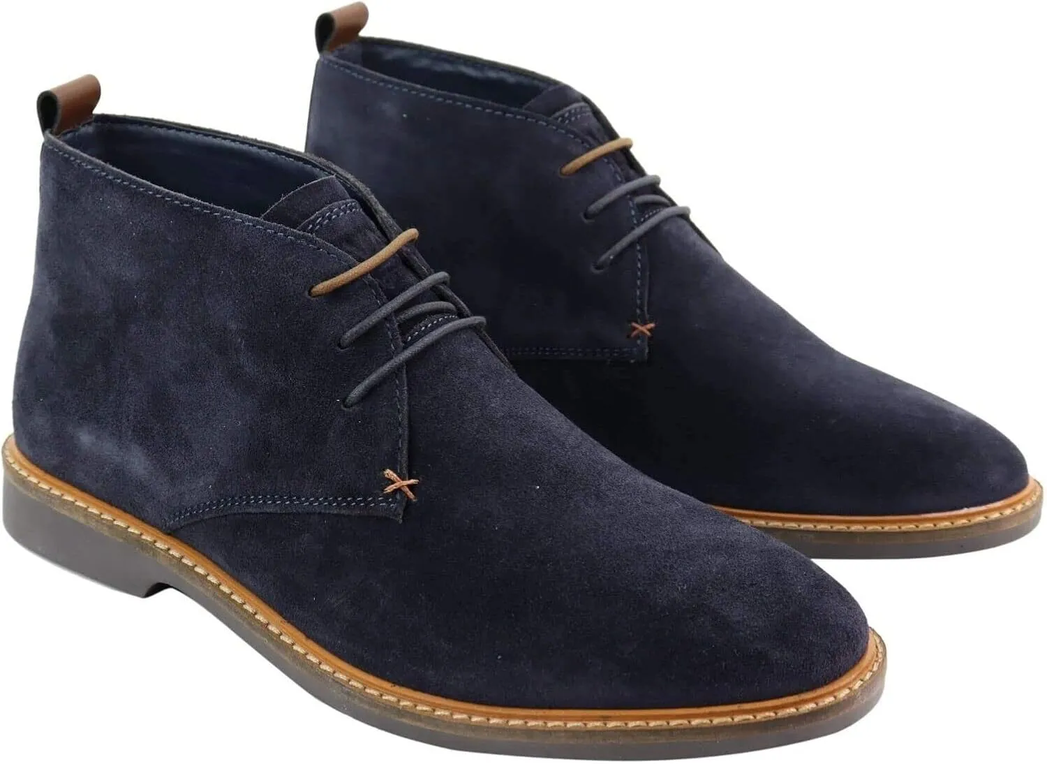 Mens Burgundy Suede Classic Retro Formal Laced Ankle Vintage Desert Chukka Boots