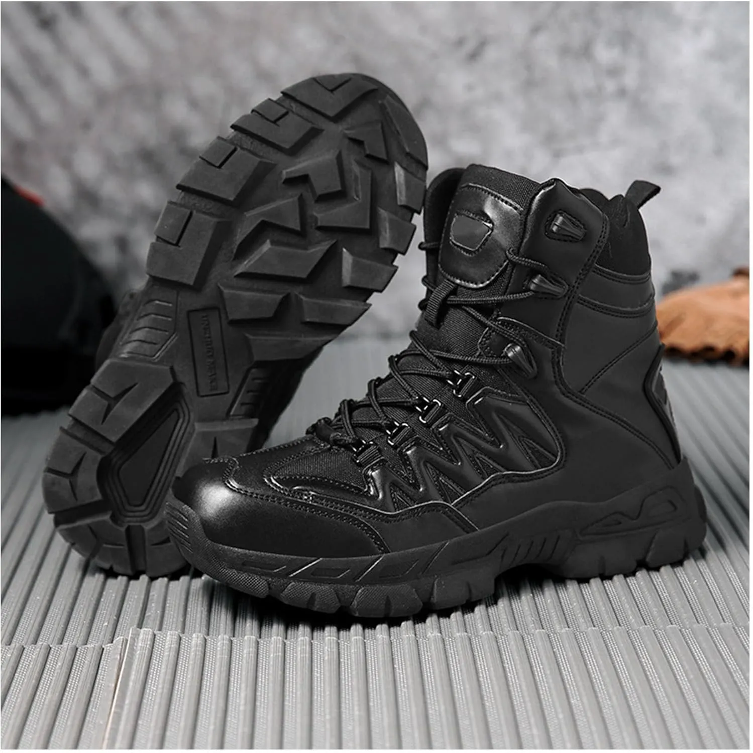 Men's Military Tactical Boots Suede Leather Army Motorcycle Combat Boots