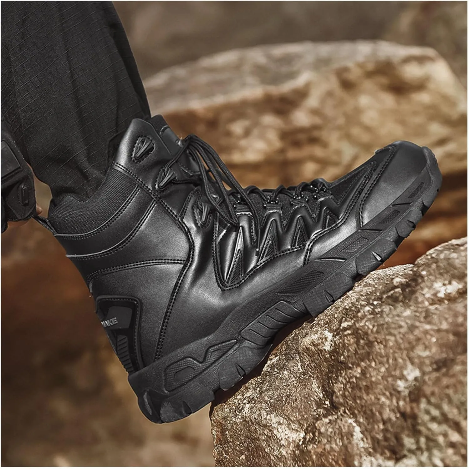 Men's Military Tactical Boots Suede Leather Army Motorcycle Combat Boots
