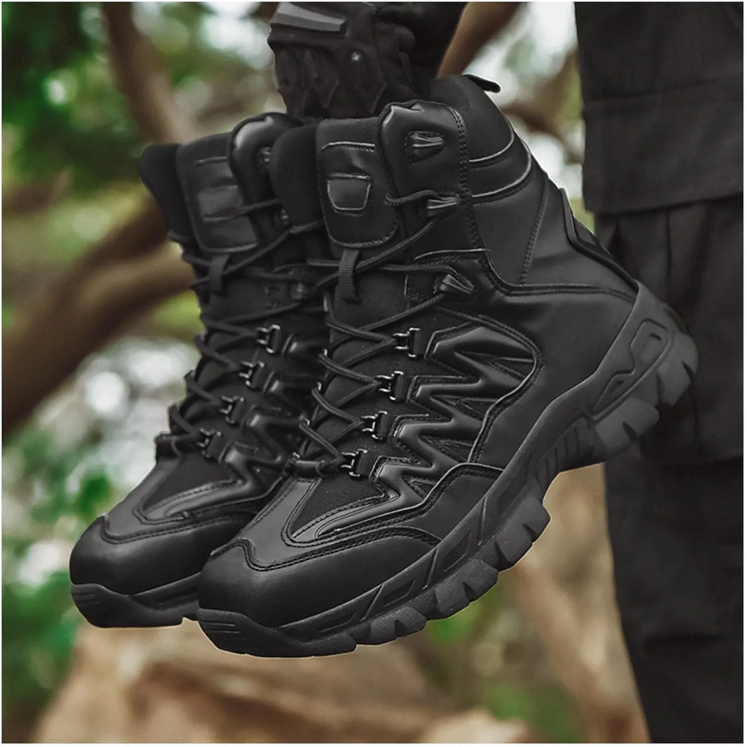 Men's Military Tactical Boots Suede Leather Army Motorcycle Combat Boots
