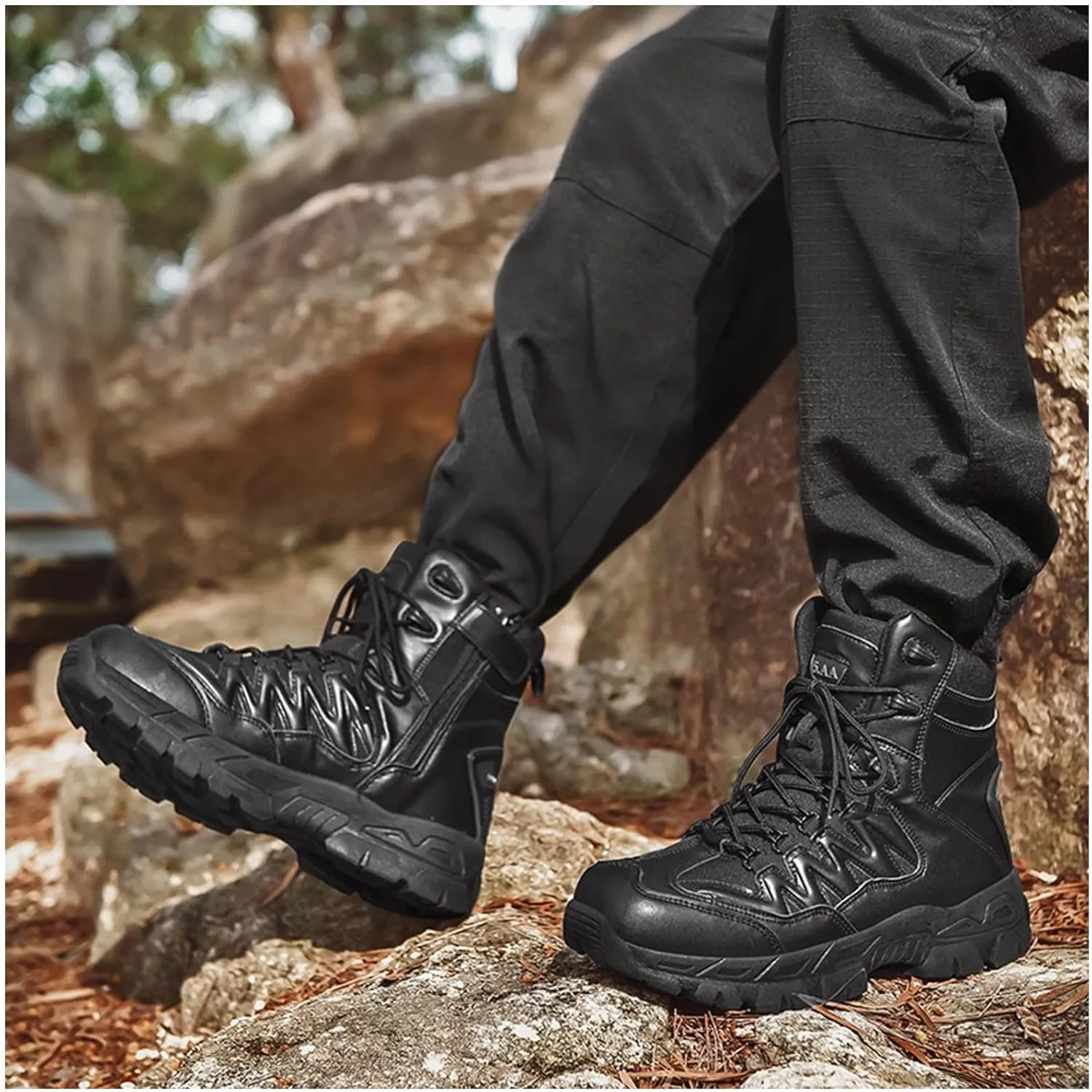 Men's Military Tactical Boots Suede Leather Army Motorcycle Combat Boots