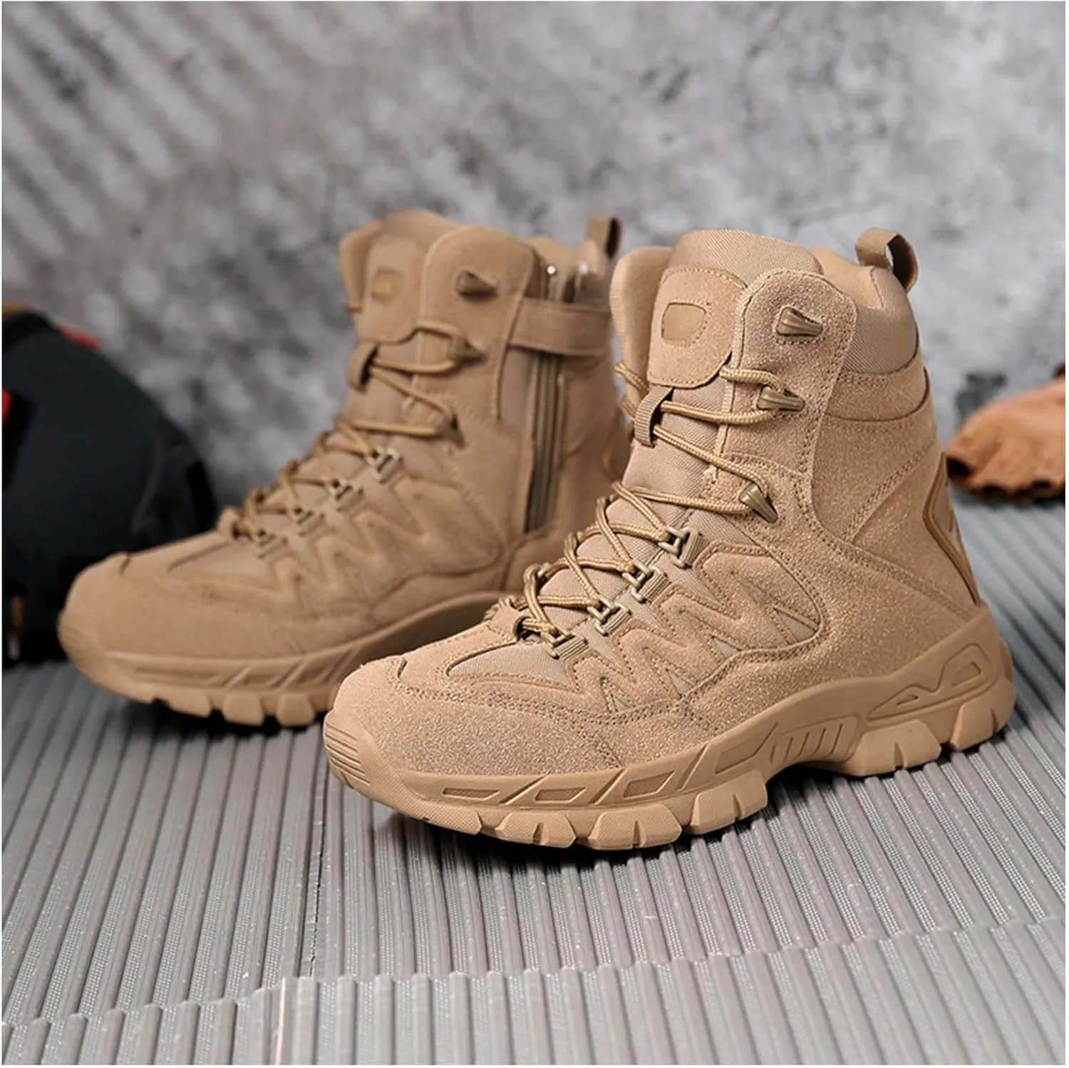 Men's Military Tactical Boots Suede Leather Army Motorcycle Combat Boots