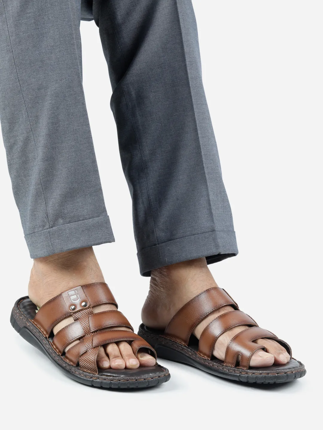 Men's Tan Slip On Sandal (ID4132)