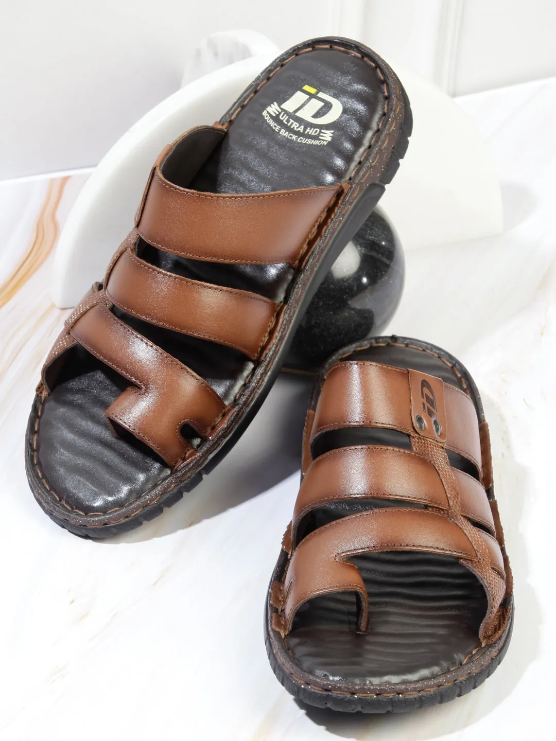 Men's Tan Slip On Sandal (ID4132)