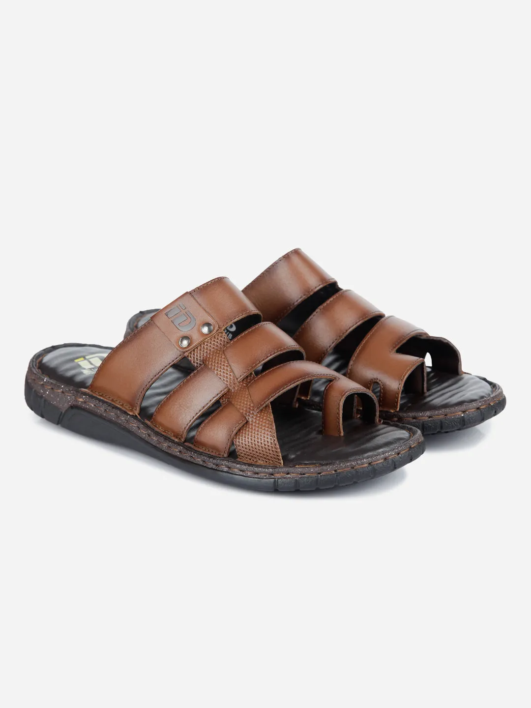 Men's Tan Slip On Sandal (ID4132)