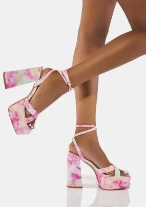 Pink Tie Dye Devine Platform Heels
