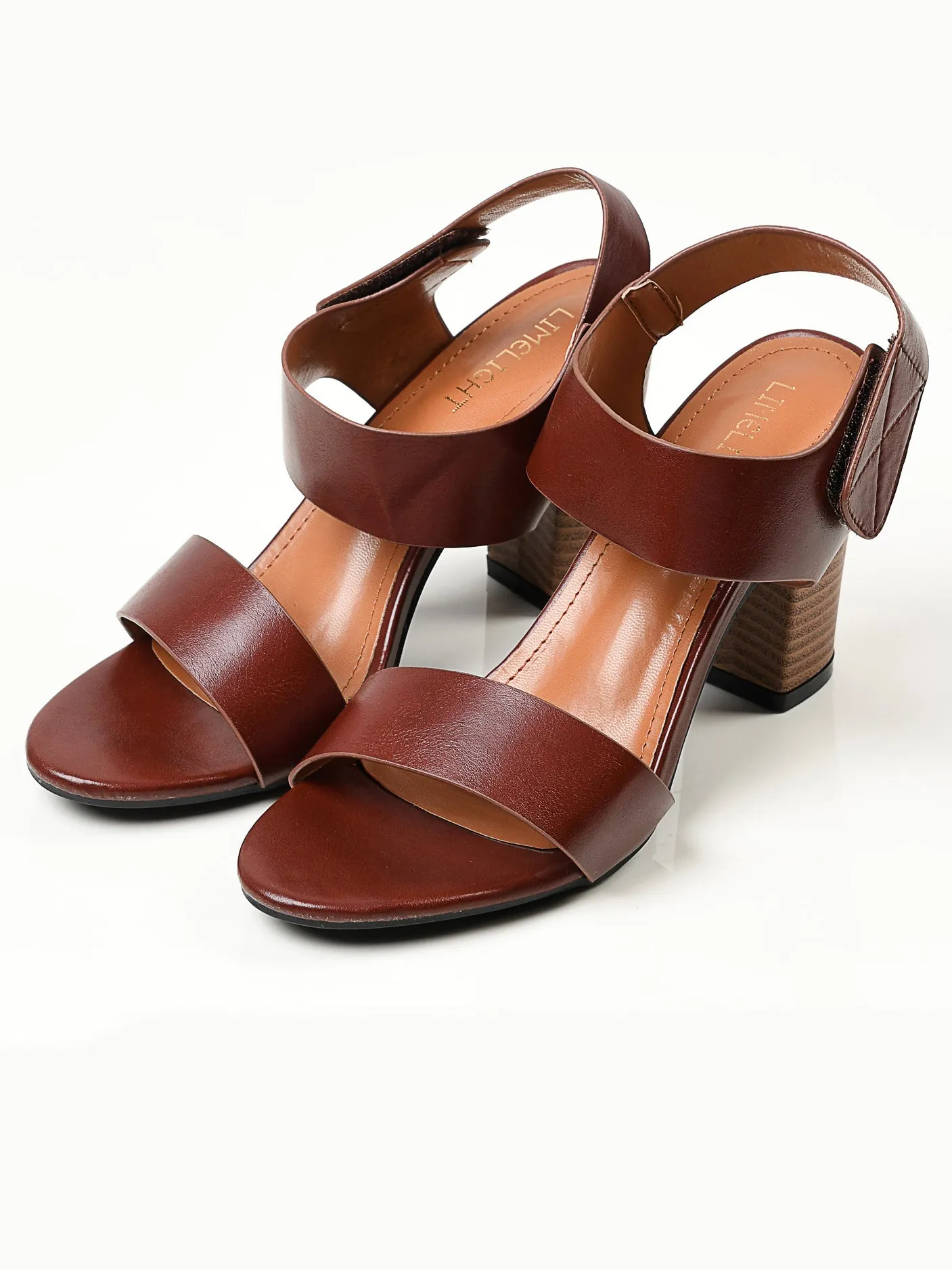 Plain Block Heels - Brown