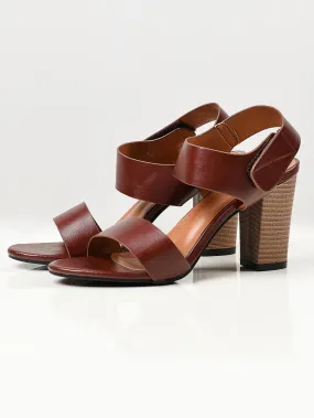Plain Block Heels - Brown