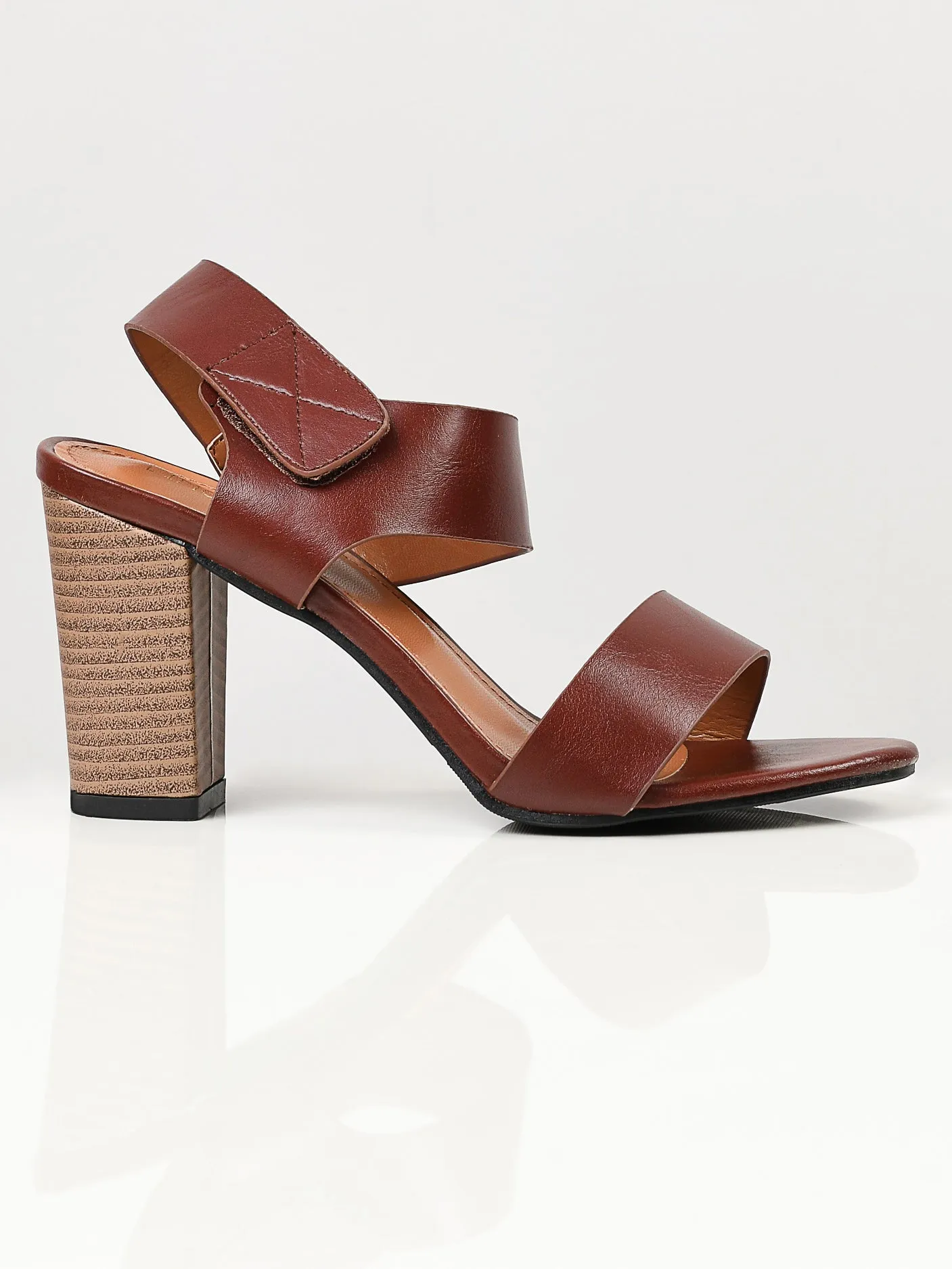 Plain Block Heels - Brown