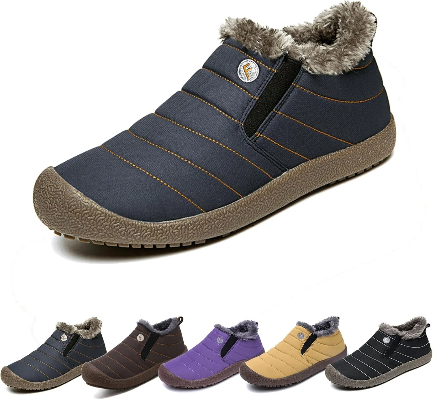 Shoes Men Waterproof, Womens Shoes Snow Ankle Boots, Boots Warm Plush Lined Anti-Slip