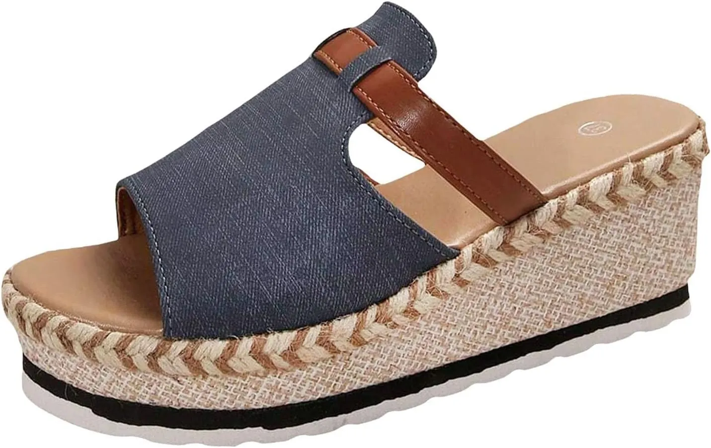 Womens Orthopedic Platform Wedge Sandals Open Toe Slip on Summer Dressy Ankle Strap Espadrilles Slippers