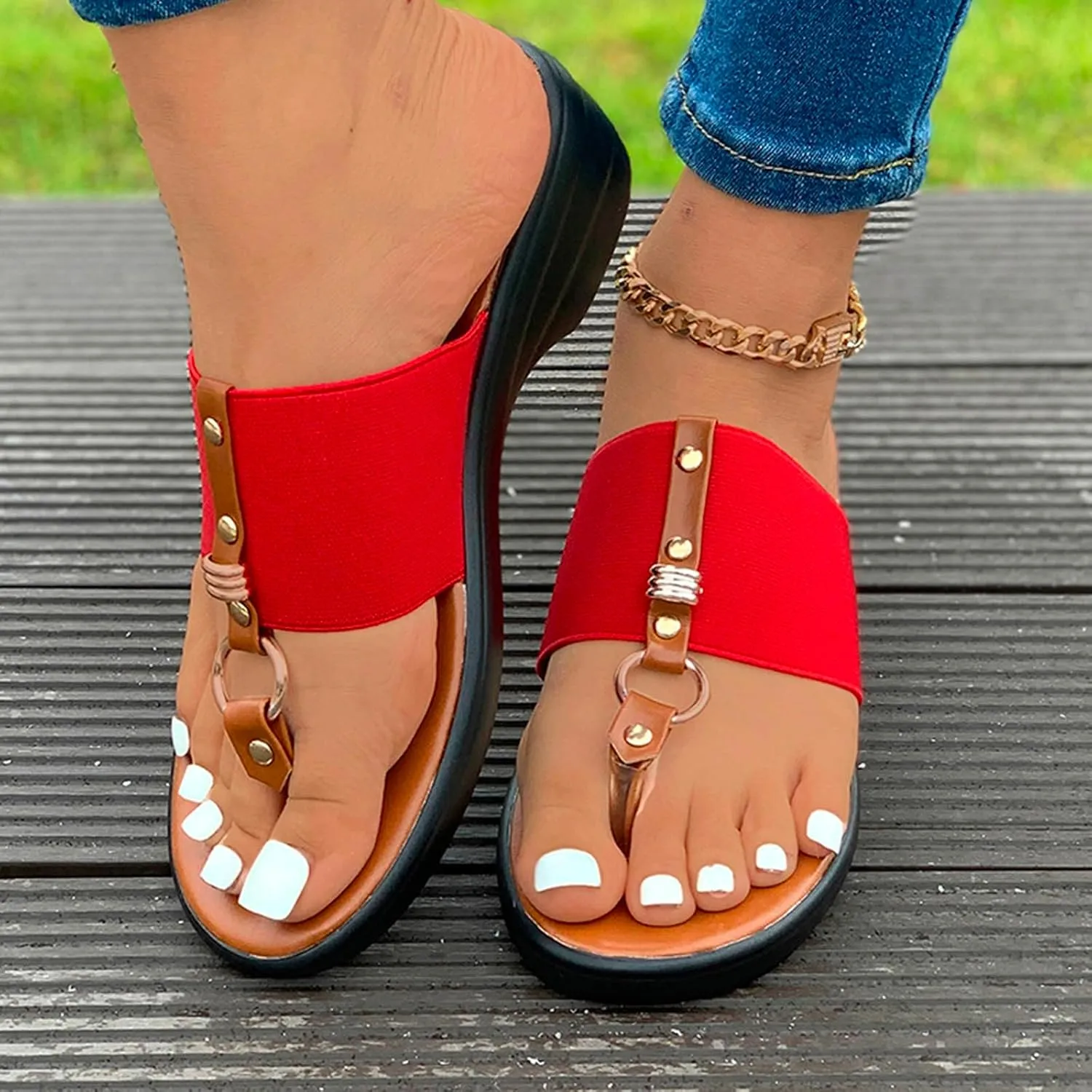 Women's Sandals Fashion Thong Sandal Summer Dress Platform Sandals Rhinestone Flip Flops Slippers Beach Walking Shoes2