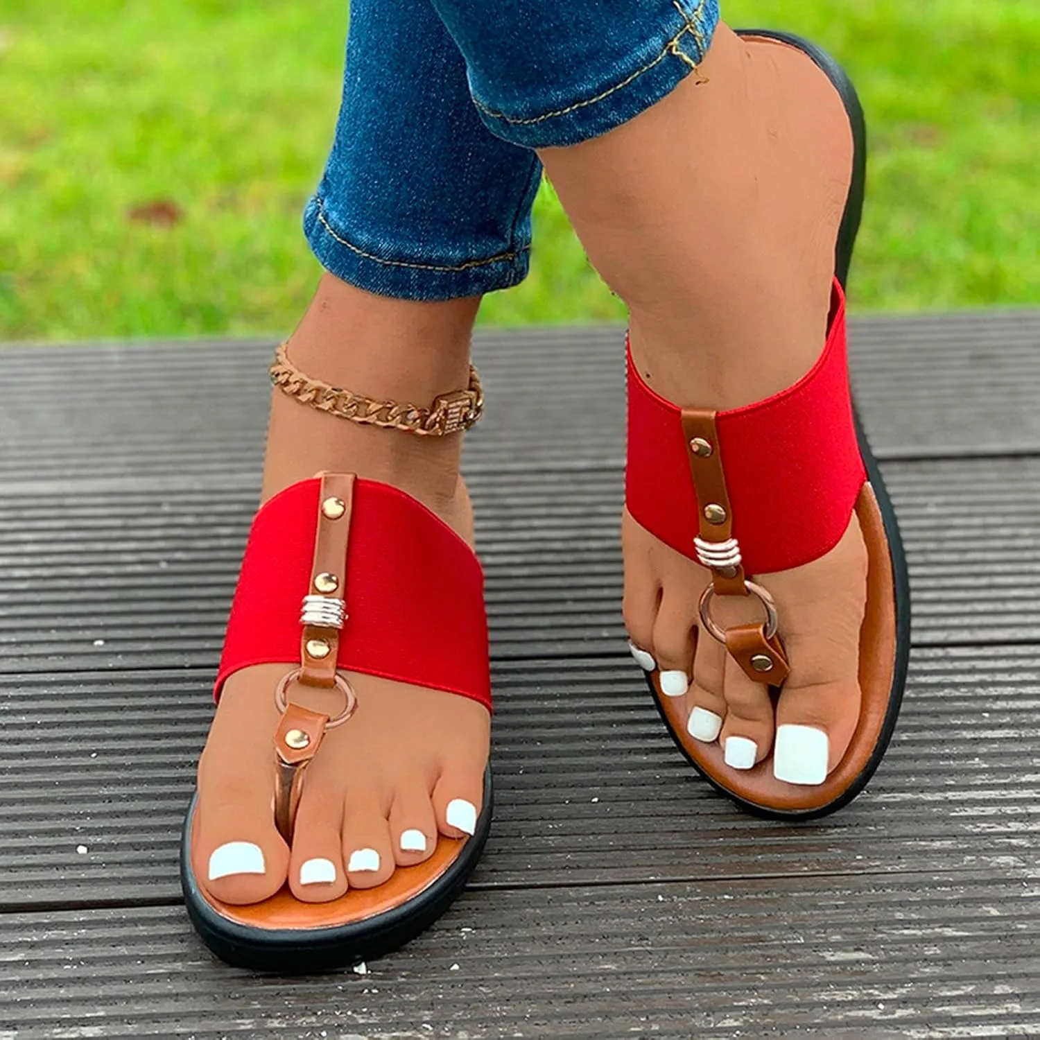Women's Sandals Fashion Thong Sandal Summer Dress Platform Sandals Rhinestone Flip Flops Slippers Beach Walking Shoes2
