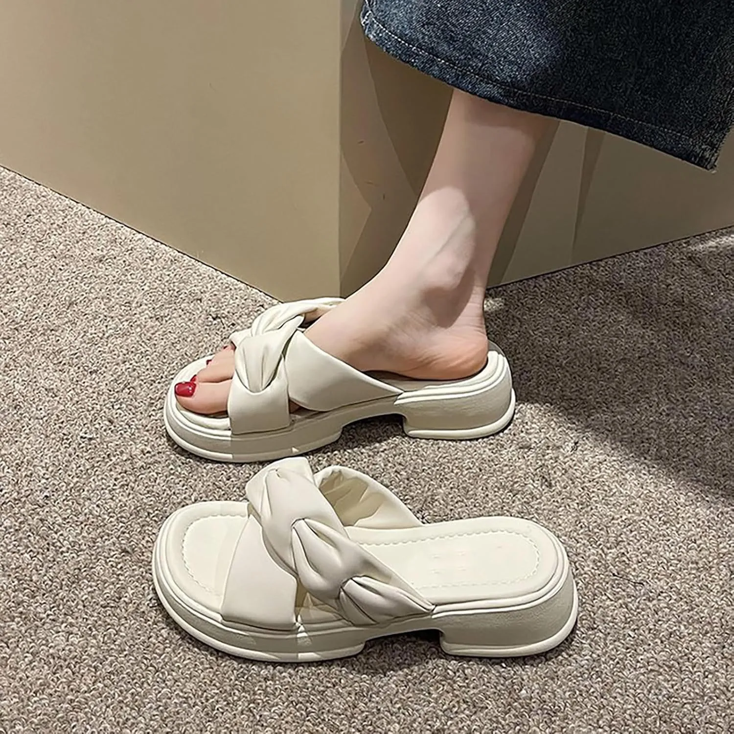 Women's Suede Platform Heels Sandals Open Toe Wedding Sexy Dress Block Chunky Wedges High Heel Ankle Strap Pumps